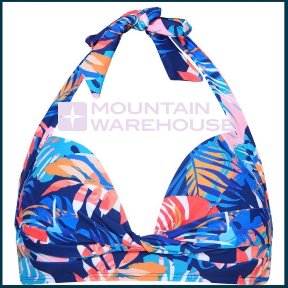 NWT Mountain Warehouse Multi-Colour Maldives Halter Wrap Bikini Swim Top (4)